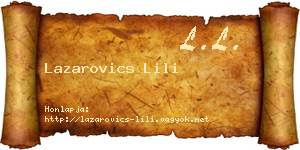 Lazarovics Lili névjegykártya