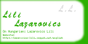 lili lazarovics business card